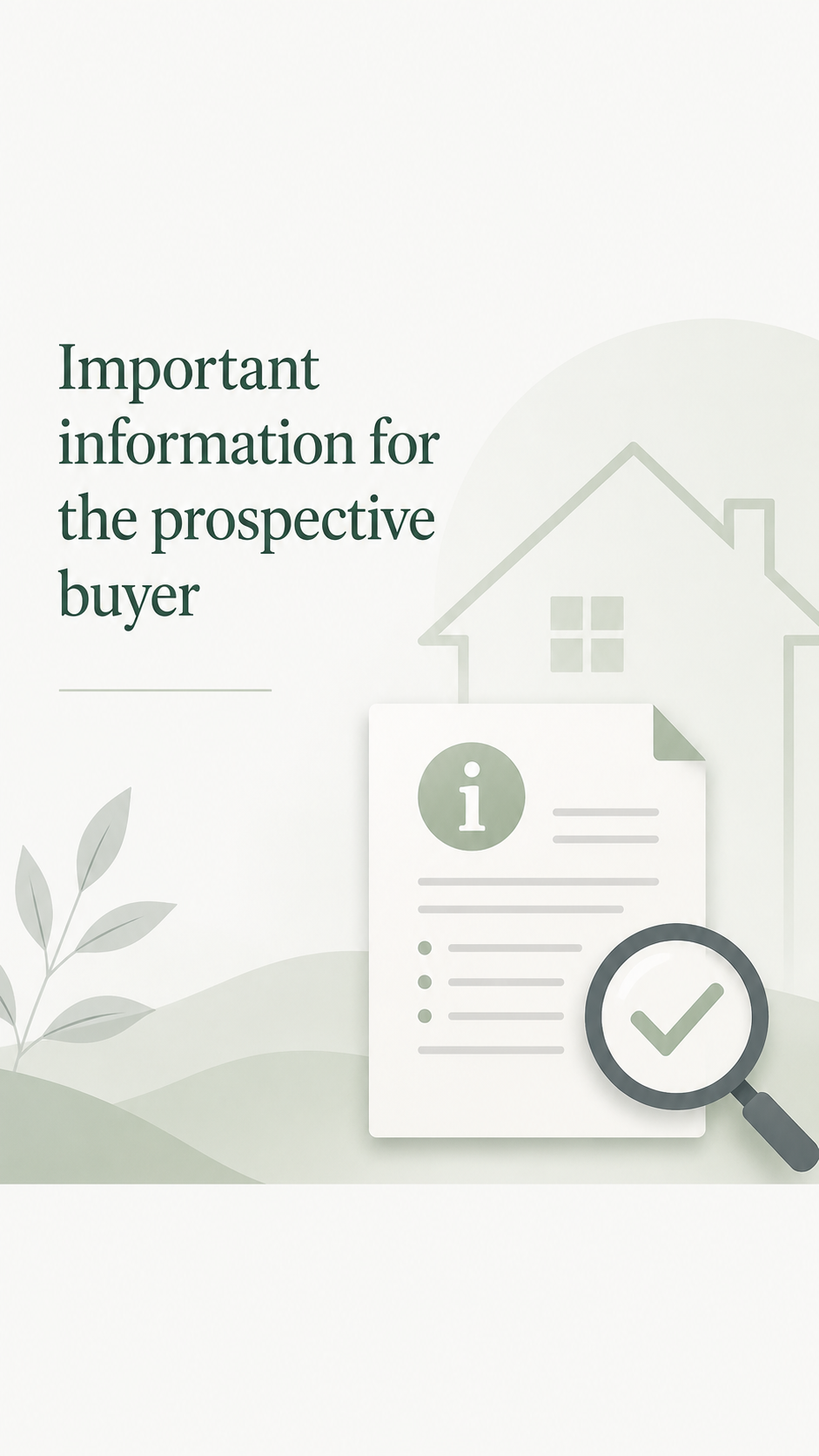 The image is symbolic showing that the page contains important information for any prospective buyer of the property.